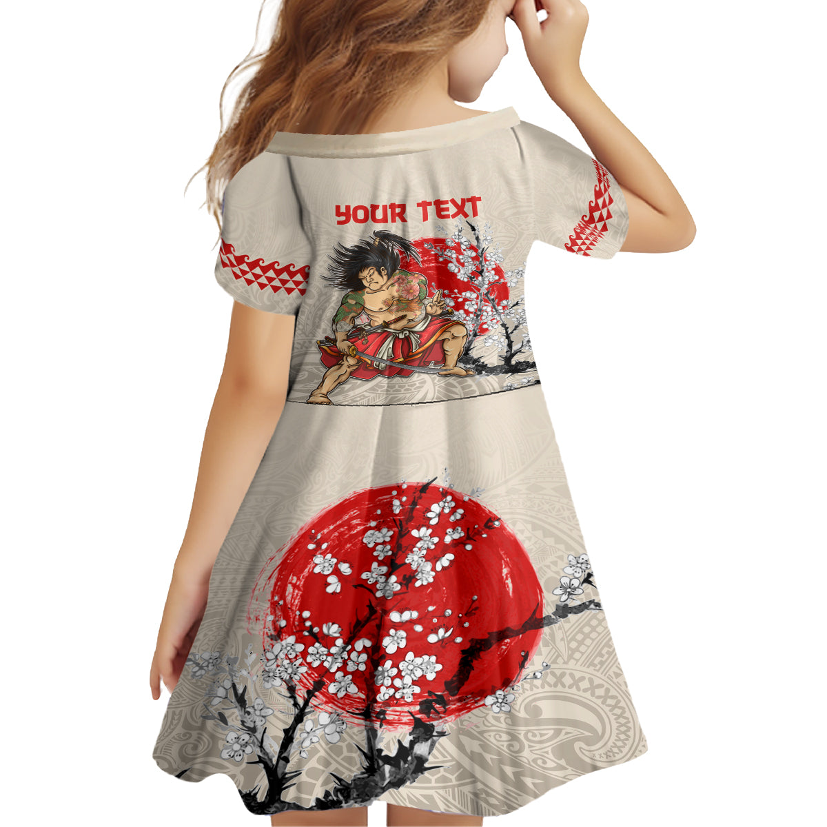 Personalised Japanese Culture Hawaii Style Family Matching Tank Maxi Dress and Hawaiian Shirt Japanese Samurai with Hawaiian Pattern LT03 - Polynesian Pride