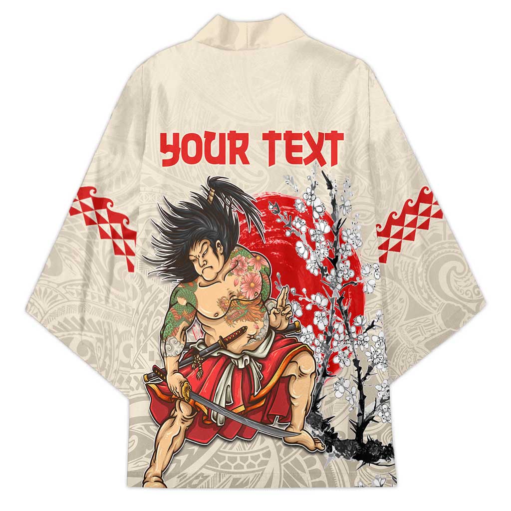 Personalised Japanese Culture Hawaii Style Kimono Japanese Samurai with Hawaiian Pattern - Polynesian Pride