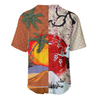 Japanese Culture Hawaii Style Baseball Jersey Mauna Kea and Fuji Mountains LT03 - Polynesian Pride