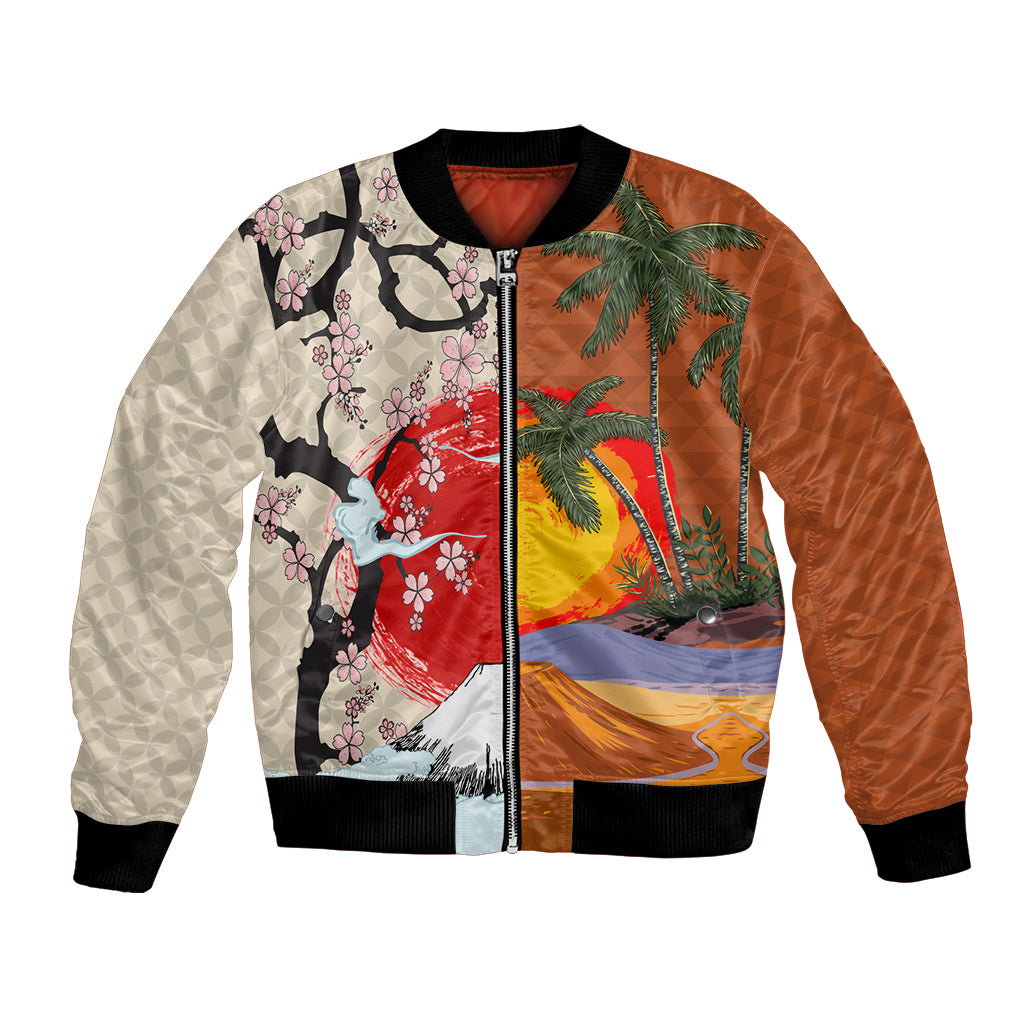 Pan-Pacific Festival Bomber Jacket Mauna Kea and Fuji Mountains