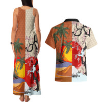 Japanese Culture Hawaii Style Couples Matching Tank Maxi Dress and Hawaiian Shirt Mauna Kea and Fuji Mountains LT03 - Polynesian Pride