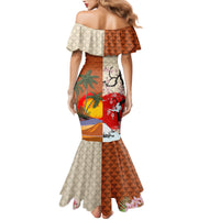 Japanese Culture Hawaii Style Family Matching Mermaid Dress and Hawaiian Shirt Mauna Kea and Fuji Mountains LT03 - Polynesian Pride