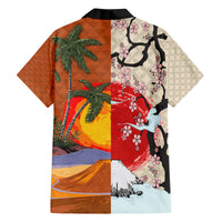 Japanese Culture Hawaii Style Family Matching Tank Maxi Dress and Hawaiian Shirt Mauna Kea and Fuji Mountains LT03 - Polynesian Pride