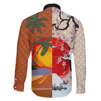 Japanese Culture Hawaii Style Family Matching Tank Maxi Dress and Hawaiian Shirt Mauna Kea and Fuji Mountains LT03 - Polynesian Pride