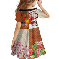 Pan-Pacific Festival Kid Short Sleeve Dress Mauna Kea and Fuji Mountains