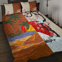 Pan-Pacific Festival Quilt Bed Set Mauna Kea and Fuji Mountains