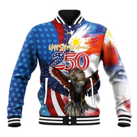 Philippines and United States Semiquincentennial Baseball Jacket Eagle and National Flag Style