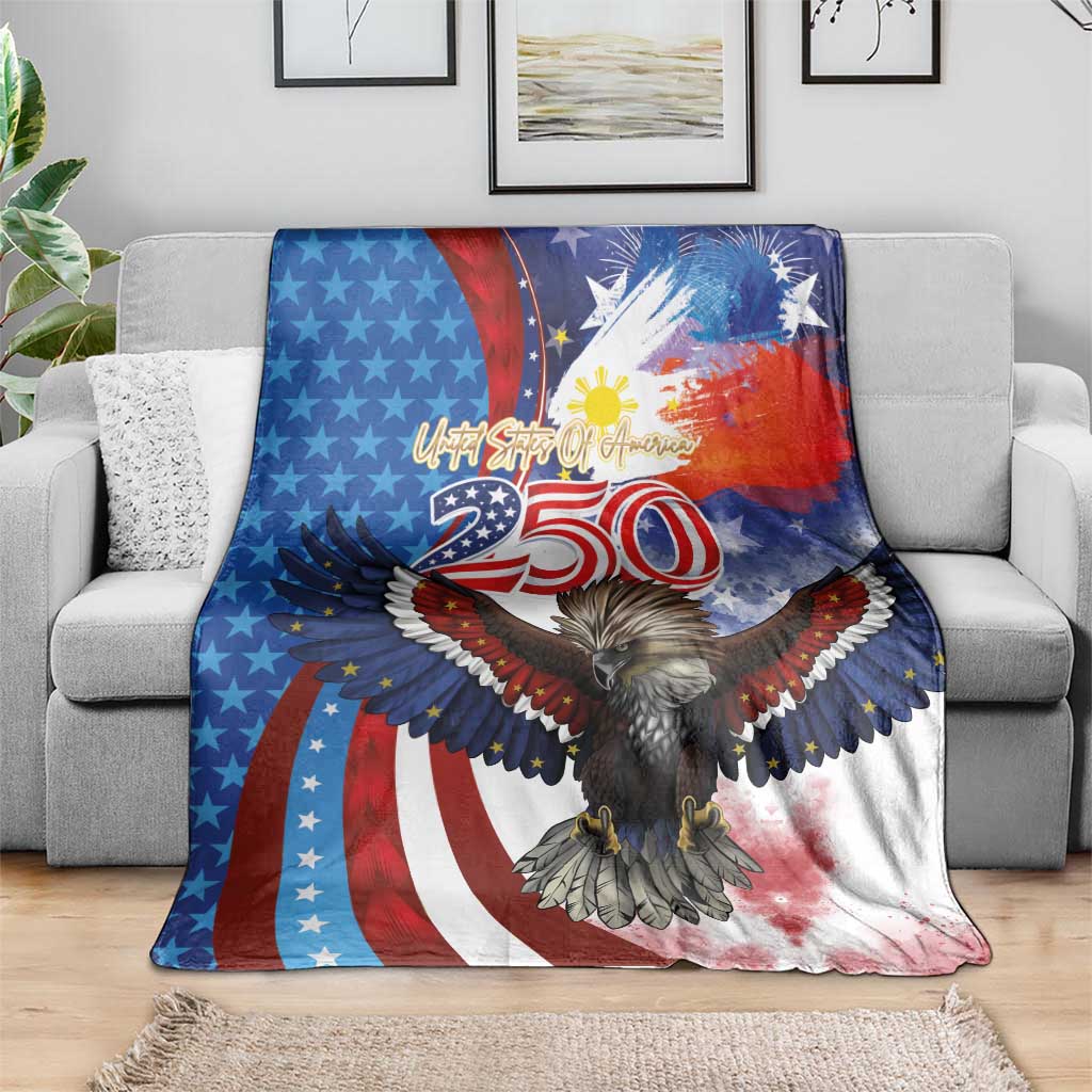 Philippines and United States Semiquincentennial Blanket Eagle and National Flag Style
