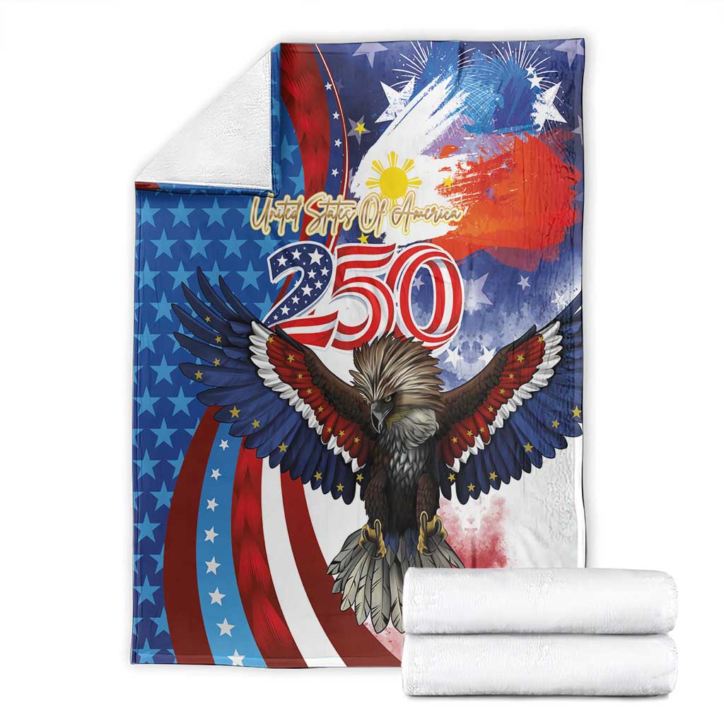 Philippines and United States Semiquincentennial Blanket Eagle and National Flag Style