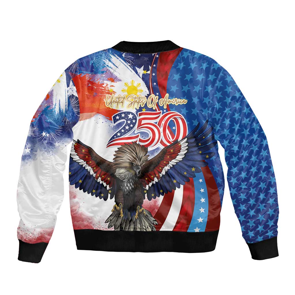Philippines and United States Semiquincentennial Bomber Jacket Eagle and National Flag Style