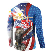 Philippines and United States Semiquincentennial Button Sweatshirt Eagle and National Flag Style LT03 - Polynesian Pride