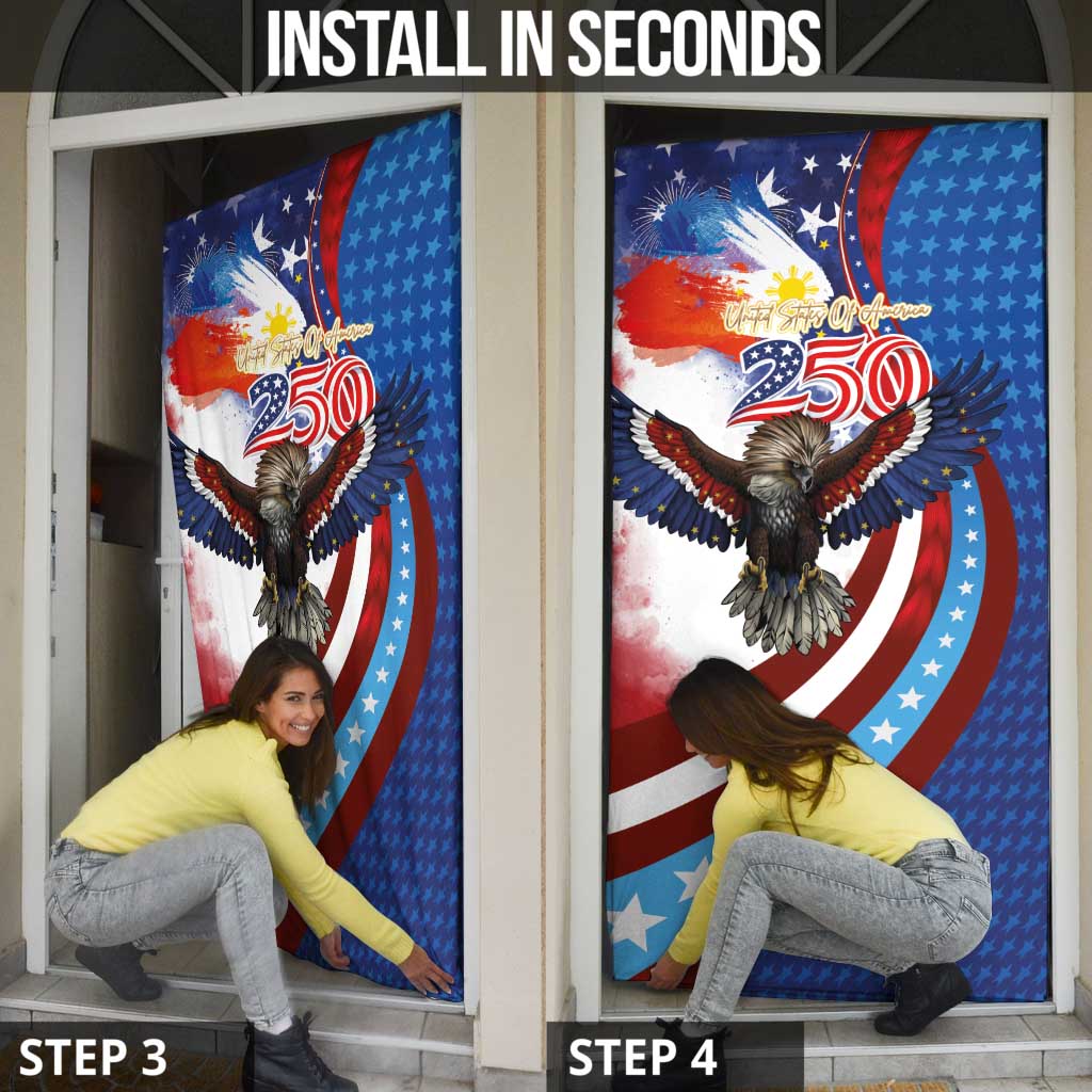 Philippines and United States Semiquincentennial Door Cover Eagle and National Flag Style LT03 - Polynesian Pride