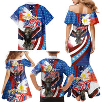Philippines and United States Semiquincentennial Family Matching Mermaid Dress and Hawaiian Shirt Eagle and National Flag Style LT03 - Polynesian Pride