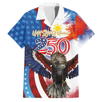 Philippines and United States Semiquincentennial Family Matching Off Shoulder Maxi Dress and Hawaiian Shirt Eagle and National Flag Style LT03 Dad's Shirt - Short Sleeve Multicolor - Polynesian Pride