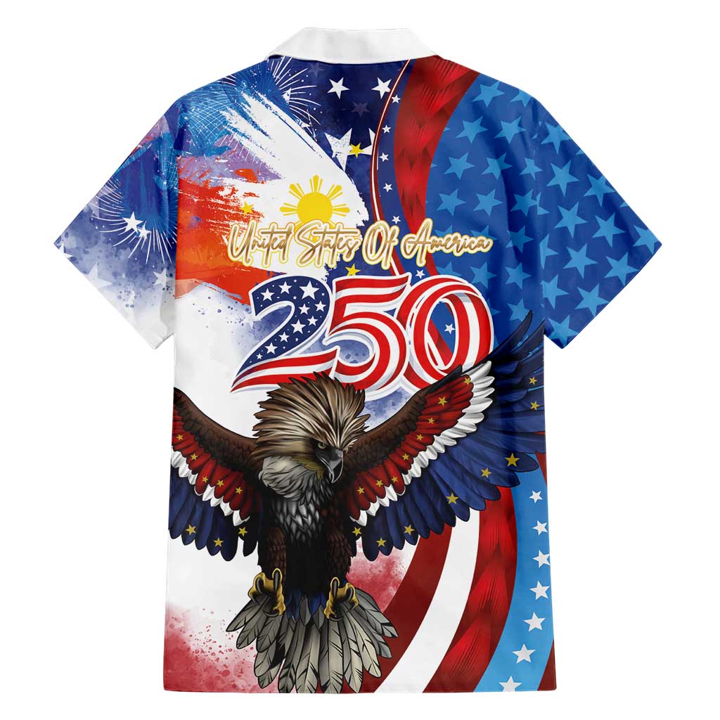 Philippines and United States Semiquincentennial Family Matching Off Shoulder Maxi Dress and Hawaiian Shirt Eagle and National Flag Style LT03 - Polynesian Pride