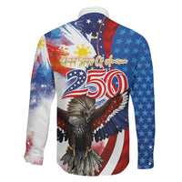 Philippines and United States Semiquincentennial Family Matching Off Shoulder Maxi Dress and Hawaiian Shirt Eagle and National Flag Style LT03 - Polynesian Pride