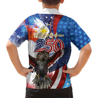 Philippines and United States Semiquincentennial Family Matching Summer Maxi Dress and Hawaiian Shirt Eagle and National Flag Style LT03 - Polynesian Pride