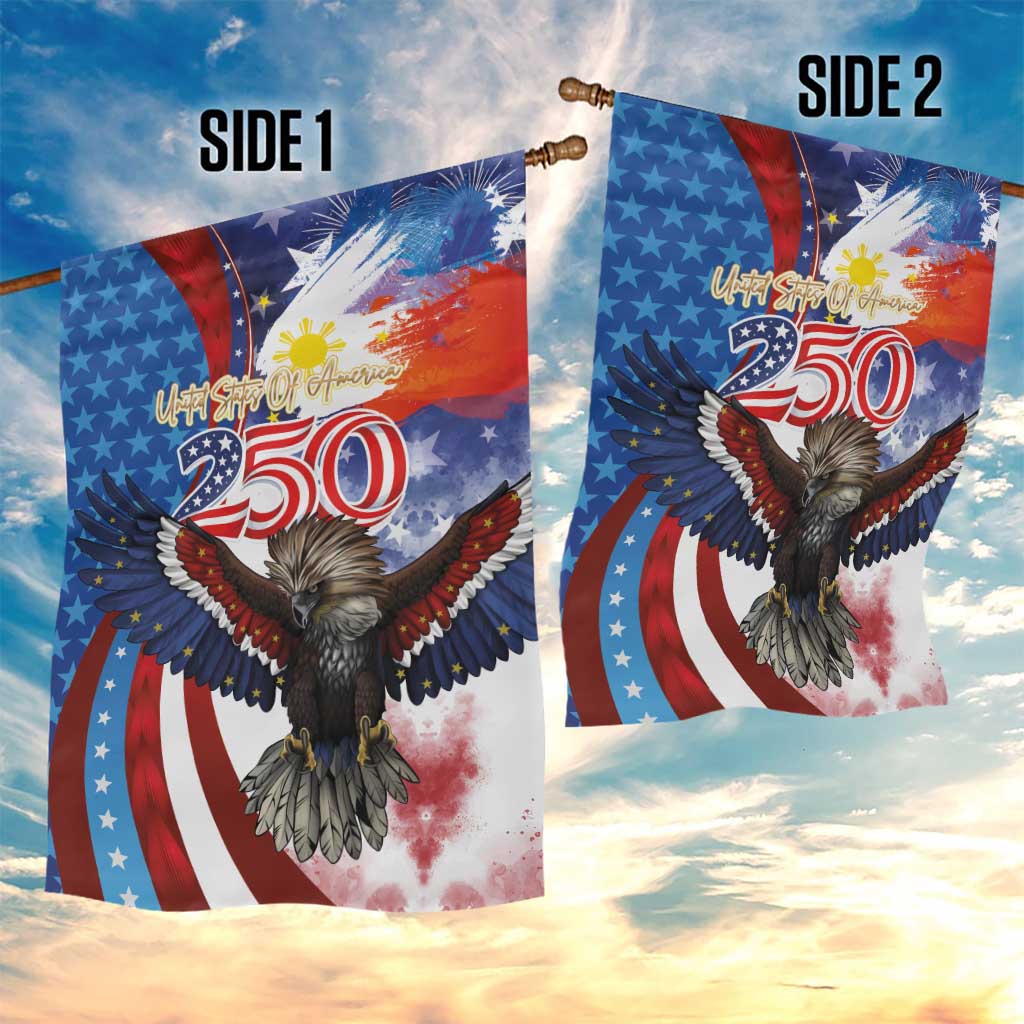 Philippines and United States Semiquincentennial Garden Flag Eagle and National Flag Style