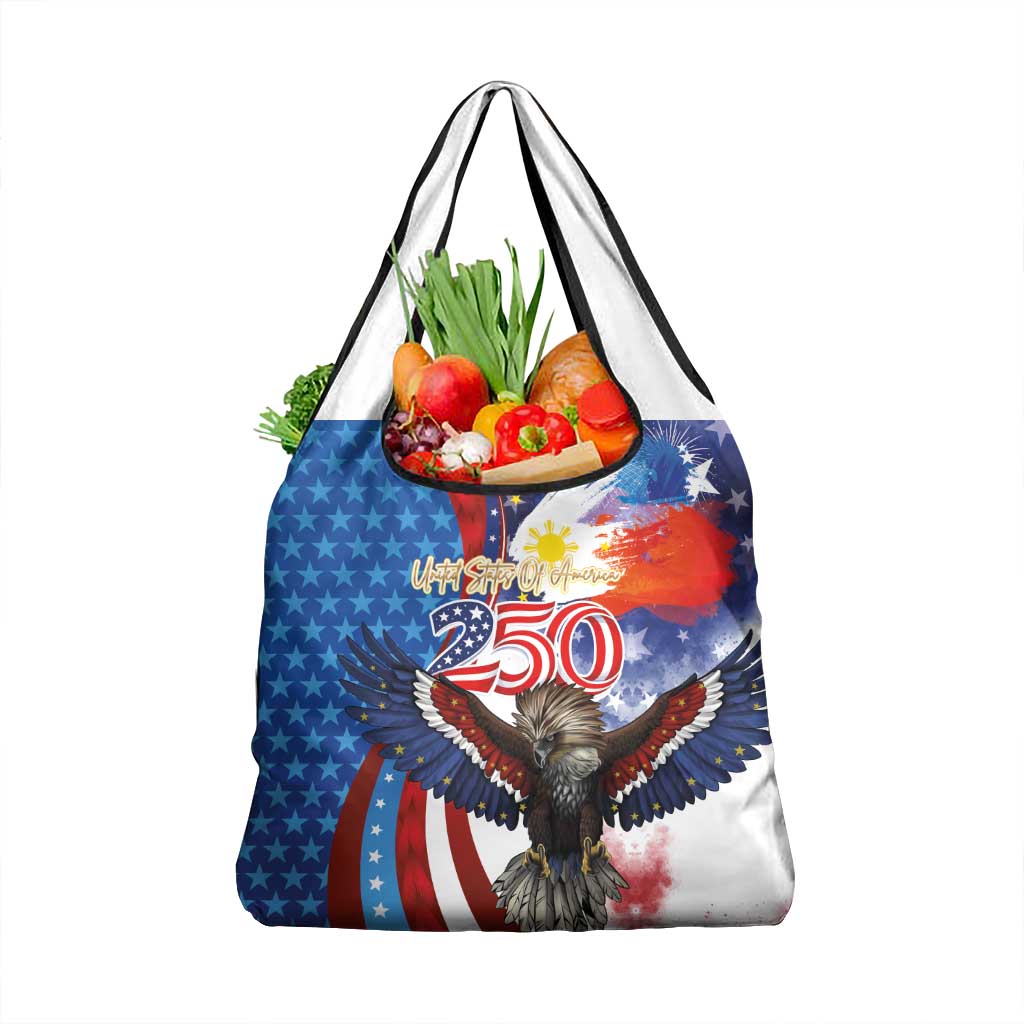 Philippines and United States Semiquincentennial Grocery Bag Eagle and National Flag Style