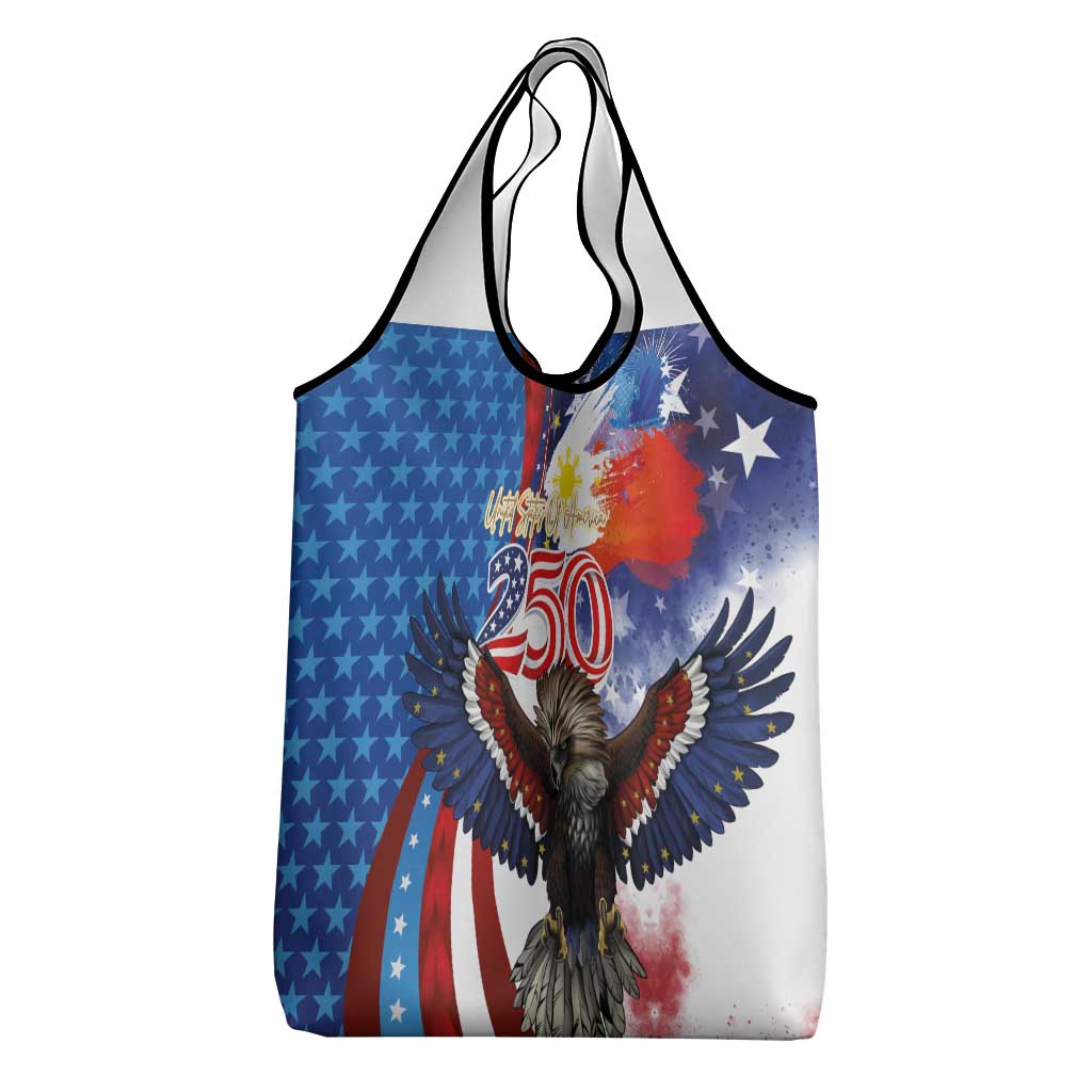Philippines and United States Semiquincentennial Grocery Bag Eagle and National Flag Style