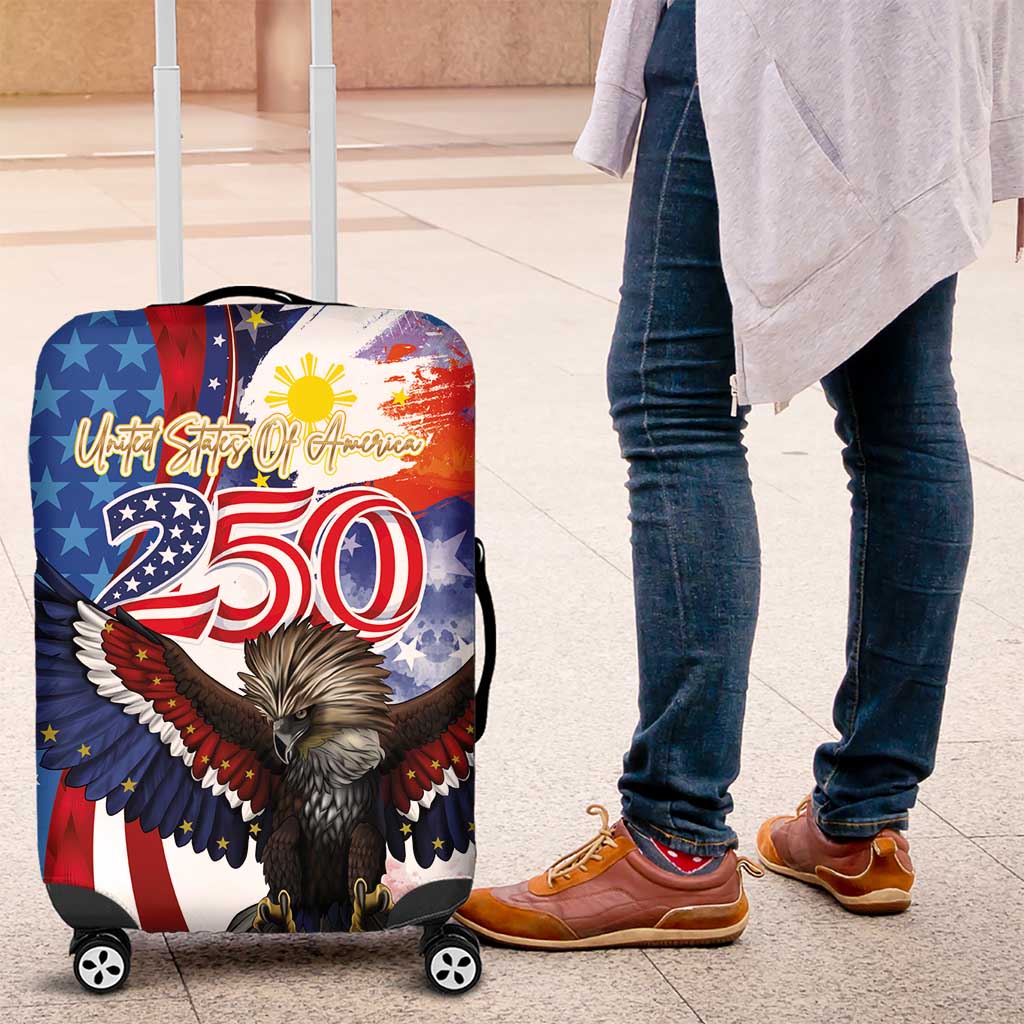 Philippines and United States Semiquincentennial Luggage Cover Eagle and National Flag Style