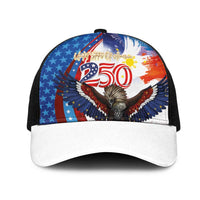 Philippines and United States Semiquincentennial Mesh Trucker Cap Eagle and National Flag Style LT03 One Size Black Multicolor - Polynesian Pride
