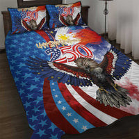 Philippines and United States Semiquincentennial Quilt Bed Set Eagle and National Flag Style LT03 Multicolor - Polynesian Pride