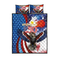 Philippines and United States Semiquincentennial Quilt Bed Set Eagle and National Flag Style LT03 - Polynesian Pride