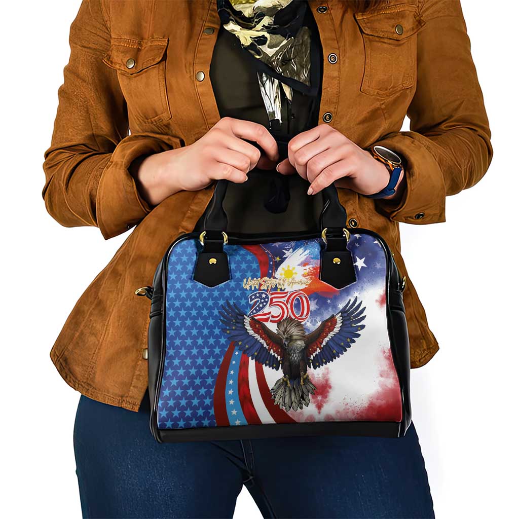 Philippines and United States Semiquincentennial Shoulder Handbag Eagle and National Flag Style
