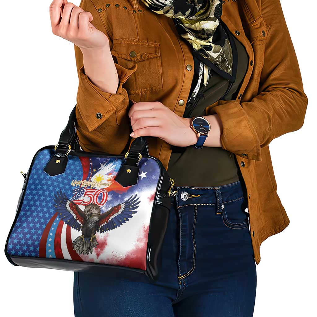 Philippines and United States Semiquincentennial Shoulder Handbag Eagle and National Flag Style