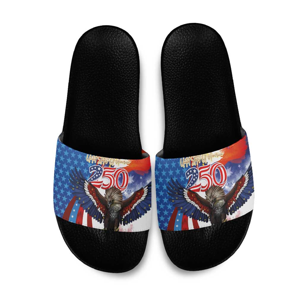 Philippines and United States Semiquincentennial Slide Sandals Eagle and National Flag Style