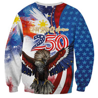 Philippines and United States Semiquincentennial Sweatshirt Eagle and National Flag Style