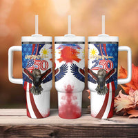 Philippines and United States Semiquincentennial Tumbler With Handle Eagle and National Flag Style