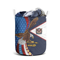 American Samoa and United States Semiquincentennial Laundry Basket Bald Eagle with National Flag Style