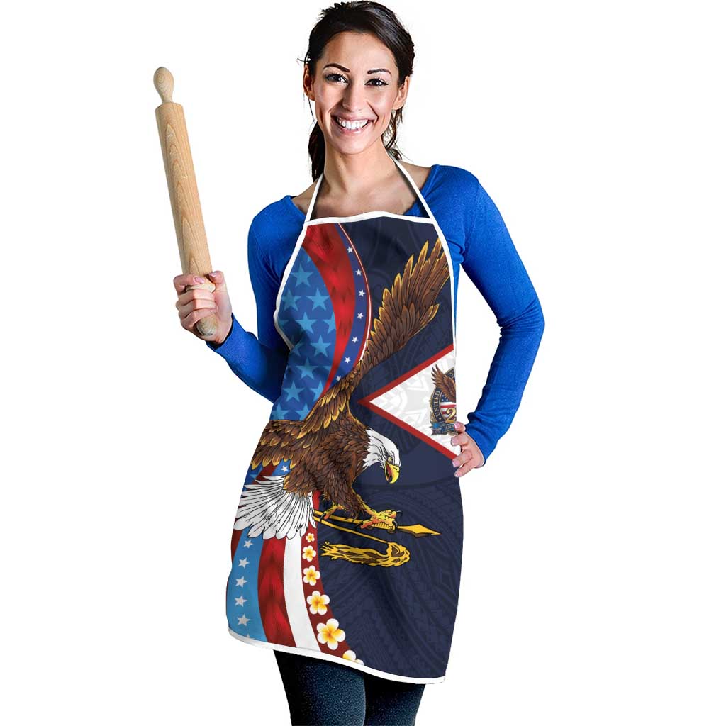 American Samoa and United States Semiquincentennial Apron Bald Eagle with National Flag Style LT03 - Polynesian Pride