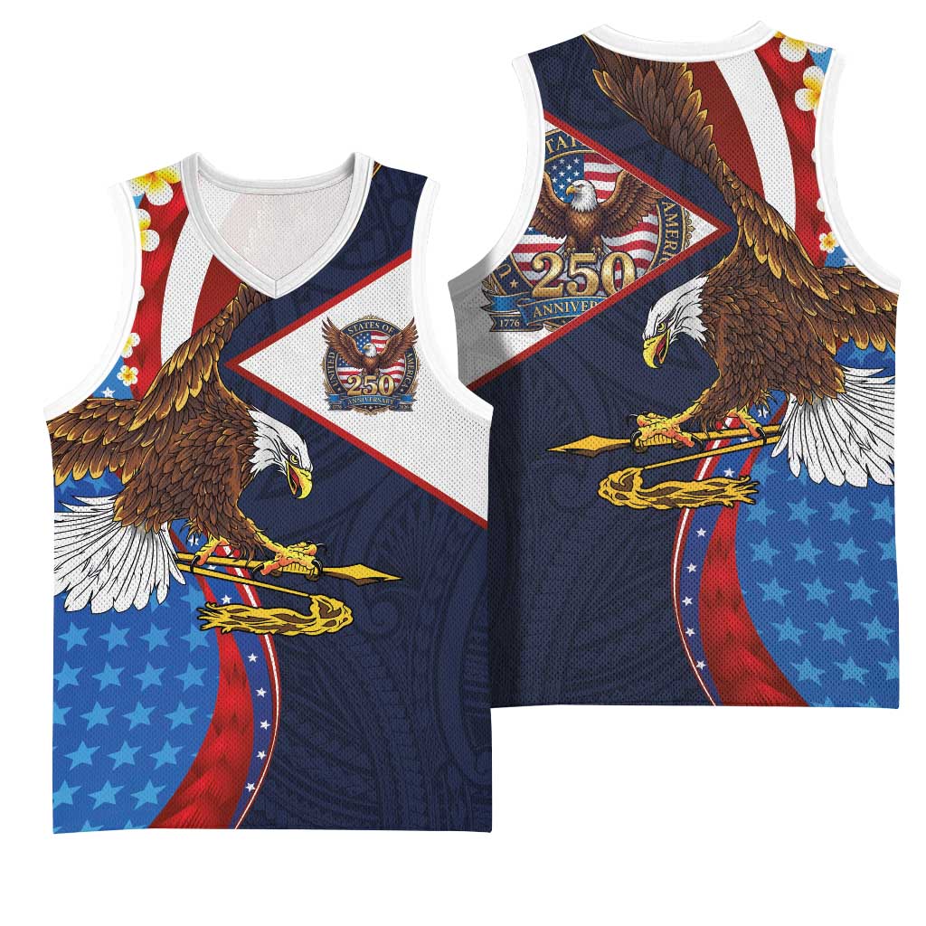 American Samoa and United States Semiquincentennial Basketball Jersey Bald Eagle with National Flag Style