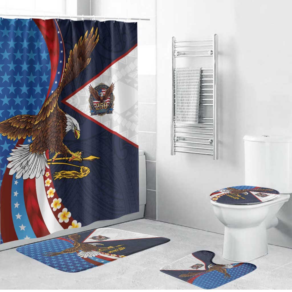 American Samoa and United States Semiquincentennial Bathroom Set Bald Eagle with National Flag Style