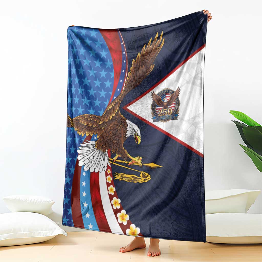American Samoa and United States Semiquincentennial Blanket Bald Eagle with National Flag Style