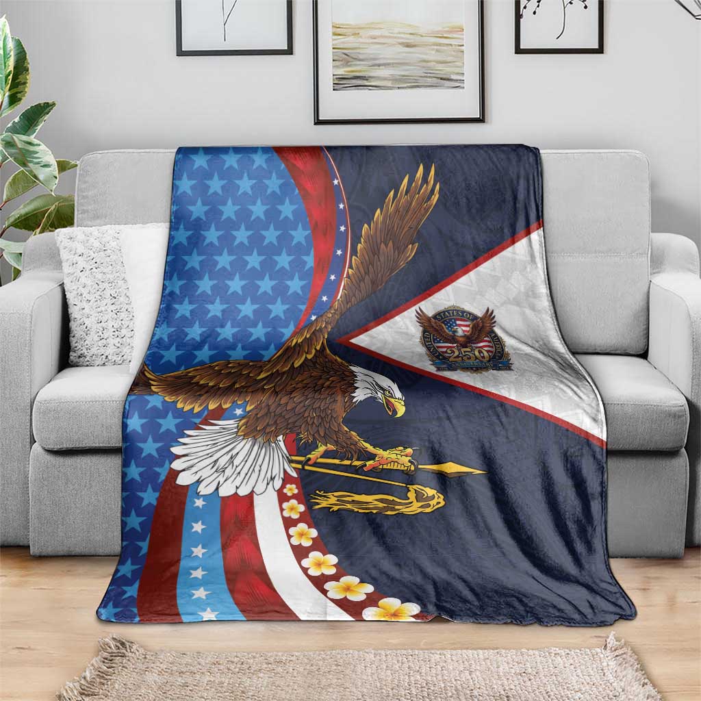 American Samoa and United States Semiquincentennial Blanket Bald Eagle with National Flag Style