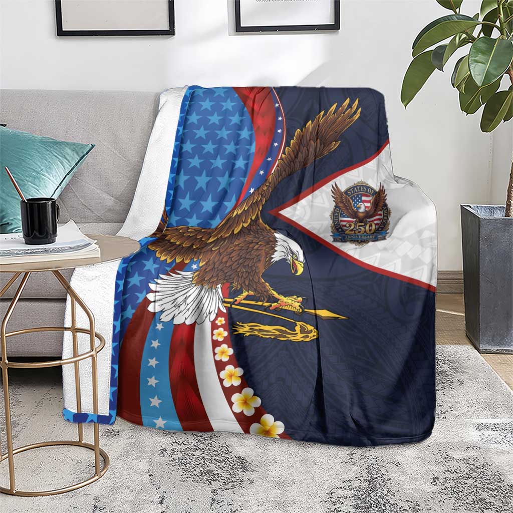 American Samoa and United States Semiquincentennial Blanket Bald Eagle with National Flag Style