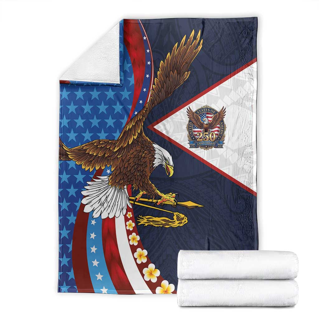 American Samoa and United States Semiquincentennial Blanket Bald Eagle with National Flag Style