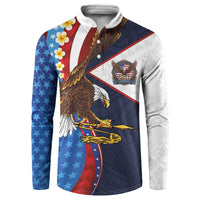 American Samoa and United States Semiquincentennial Button Sweatshirt Bald Eagle with National Flag Style