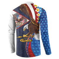 American Samoa and United States Semiquincentennial Button Sweatshirt Bald Eagle with National Flag Style
