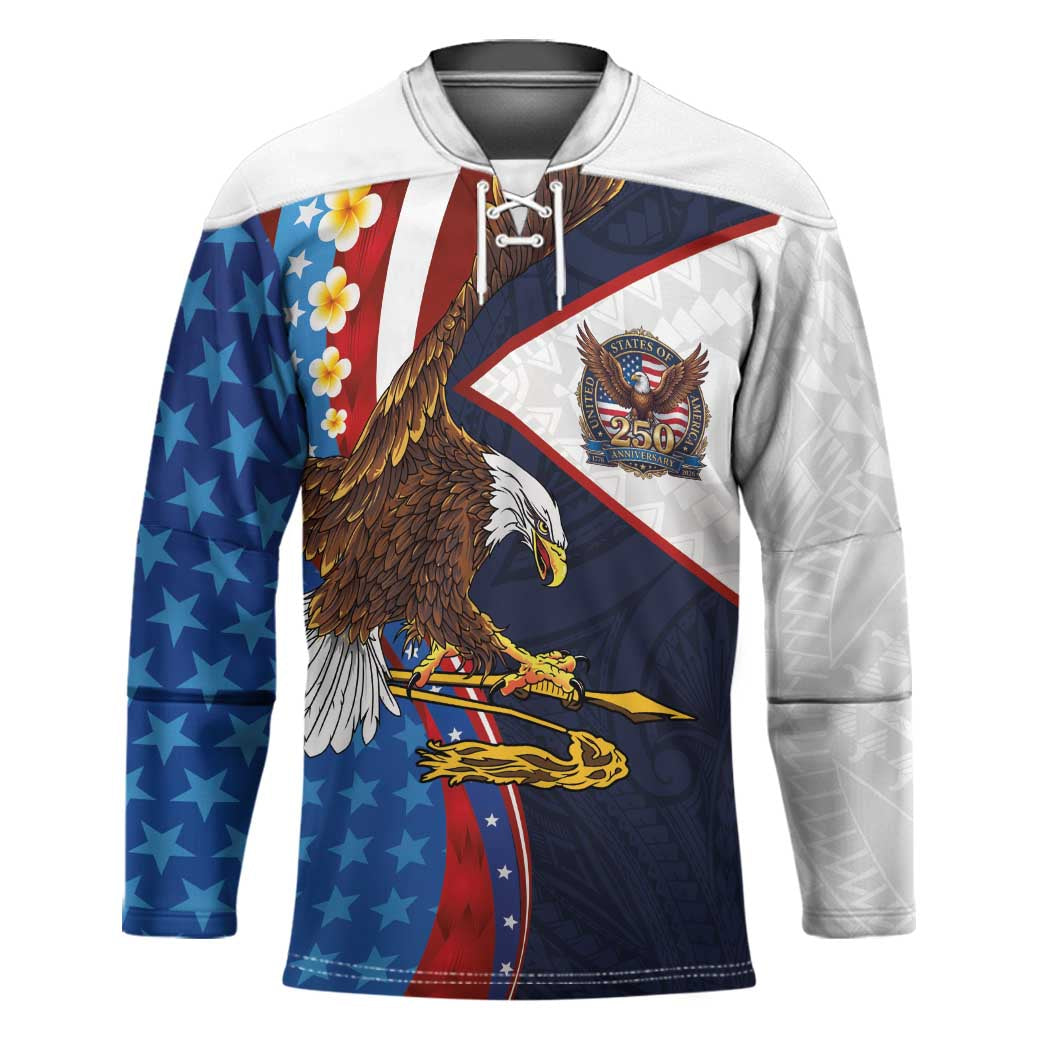 American Samoa and United States Semiquincentennial Hockey Jersey Bald Eagle with National Flag Style