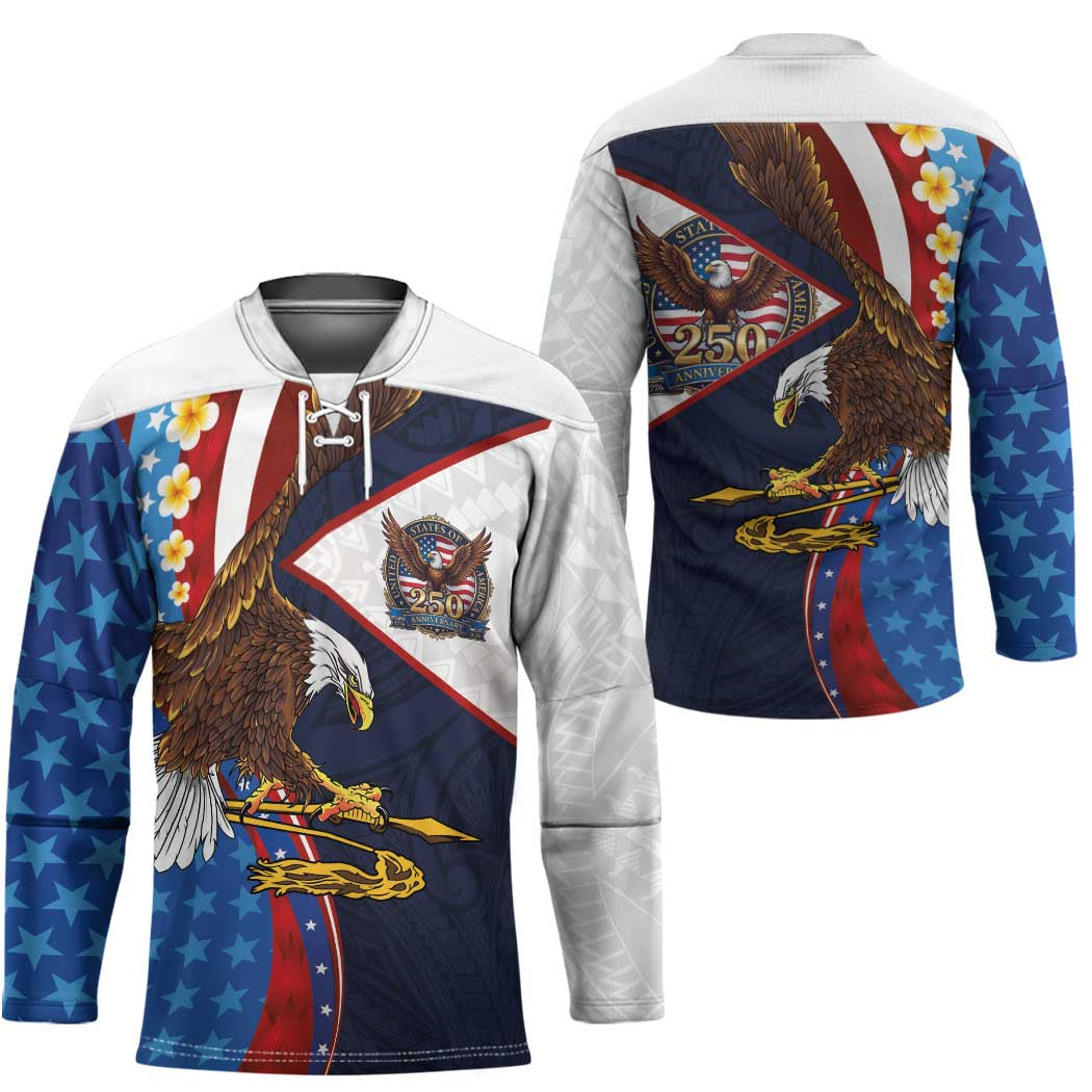 American Samoa and United States Semiquincentennial Hockey Jersey Bald Eagle with National Flag Style