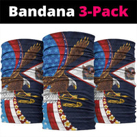 American Samoa and United States Semiquincentennial Neck Gaiter Bald Eagle with National Flag Style
