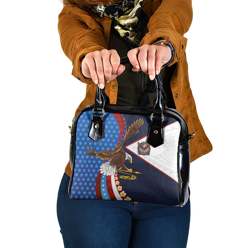 American Samoa and United States Semiquincentennial Shoulder Handbag Bald Eagle with National Flag Style