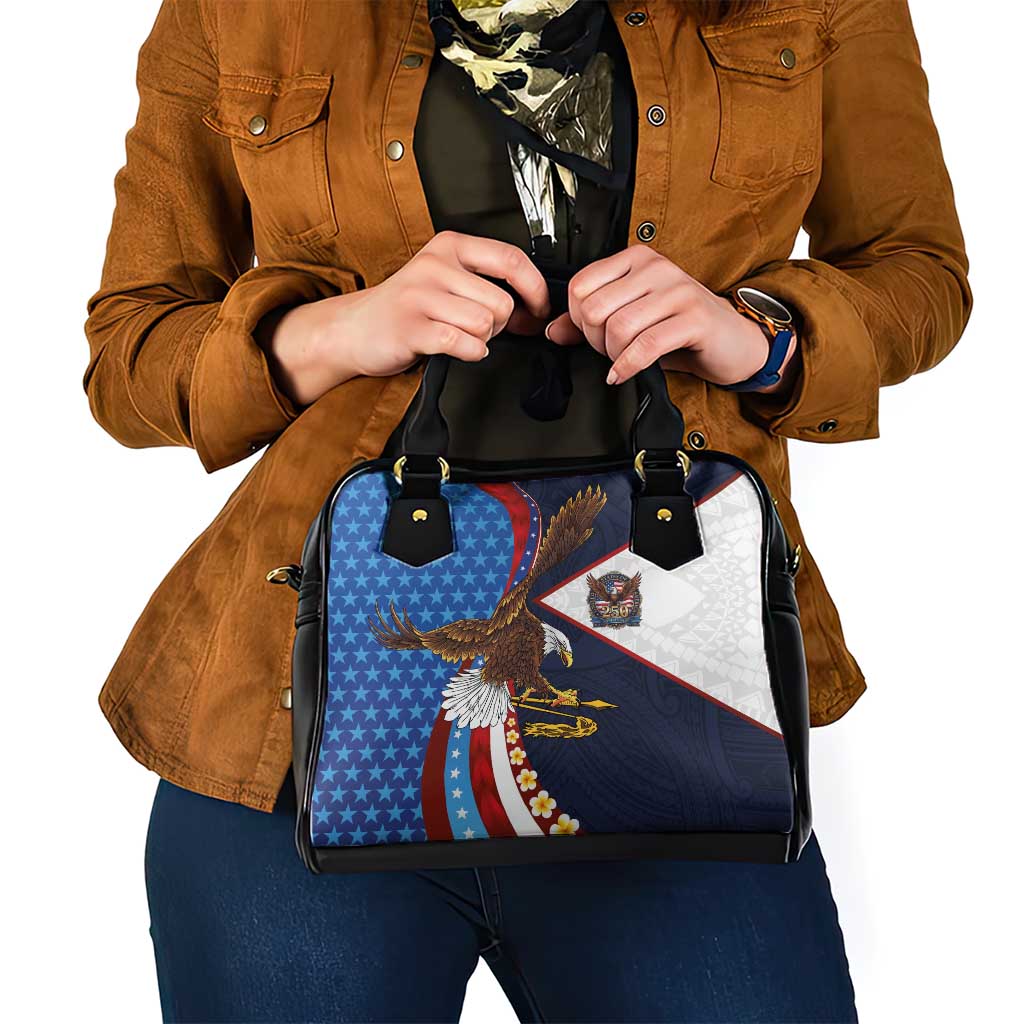 American Samoa and United States Semiquincentennial Shoulder Handbag Bald Eagle with National Flag Style