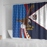 American Samoa and United States Semiquincentennial Shower Curtain Bald Eagle with National Flag Style