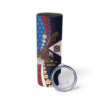 American Samoa and United States Semiquincentennial Skinny Tumbler Bald Eagle with National Flag Style LT03 - Polynesian Pride